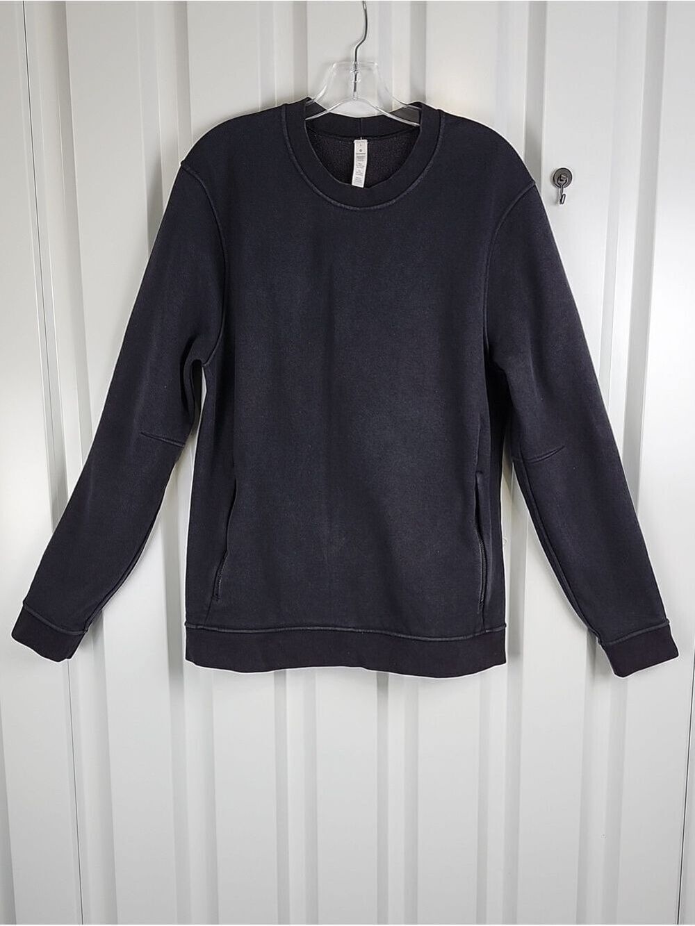 lululemon athletica Men's Ritual Crewneck Sweatshirt - Black Large Warm Pockets
